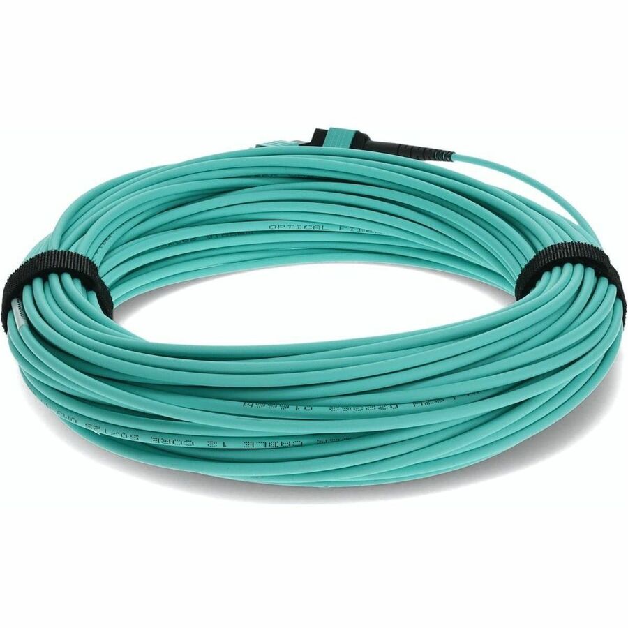 AddOn 21m MPO (Female) to MPO (Female) 12-Strand Aqua OM4 Straight Fiber OFNR (Riser-Rated) Patch Cable