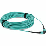 AddOn 21m MPO (Female) to MPO (Female) 12-Strand Aqua OM4 Straight Fiber OFNR (Riser-Rated) Patch Cable