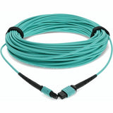 AddOn 21m MPO (Female) to MPO (Female) 12-Strand Aqua OM4 Straight Fiber OFNR (Riser-Rated) Patch Cable