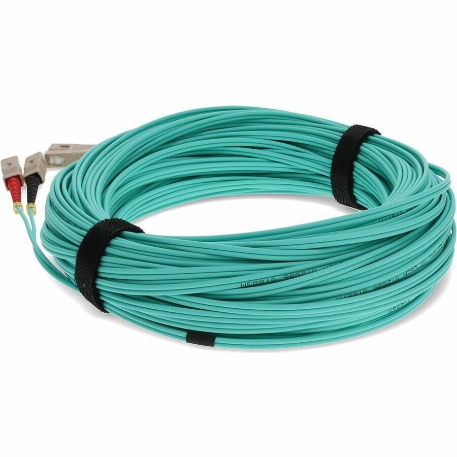 AddOn 11m SC (Male) to SC (Male) Straight Aqua OM4 Duplex Fiber OFNR (Riser-Rated) Patch Cable