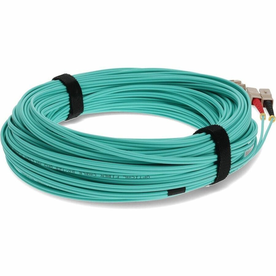 AddOn 11m SC (Male) to SC (Male) Straight Aqua OM4 Duplex Fiber OFNR (Riser-Rated) Patch Cable