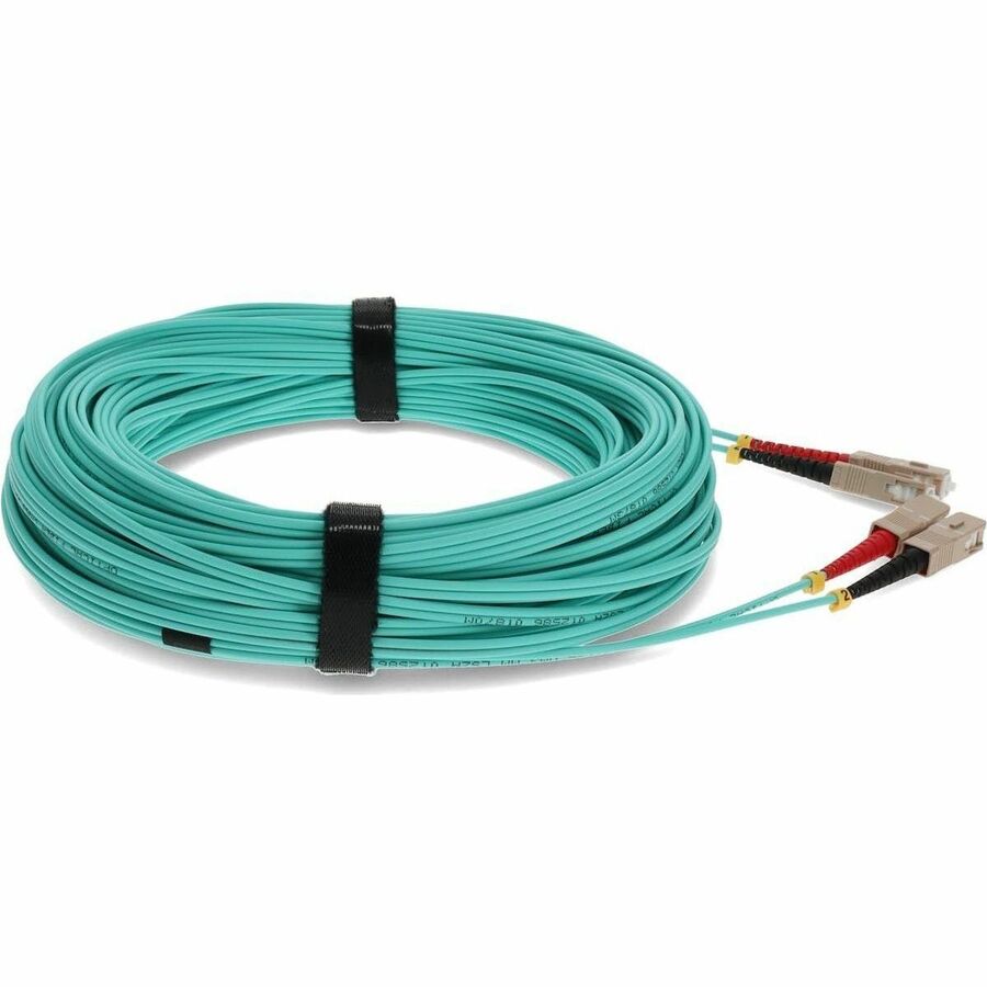 AddOn 11m SC (Male) to SC (Male) Straight Aqua OM4 Duplex Fiber OFNR (Riser-Rated) Patch Cable