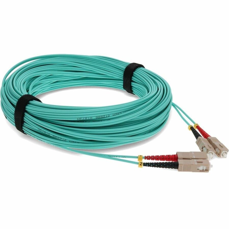 AddOn 11m SC (Male) to SC (Male) Straight Aqua OM4 Duplex Fiber OFNR (Riser-Rated) Patch Cable