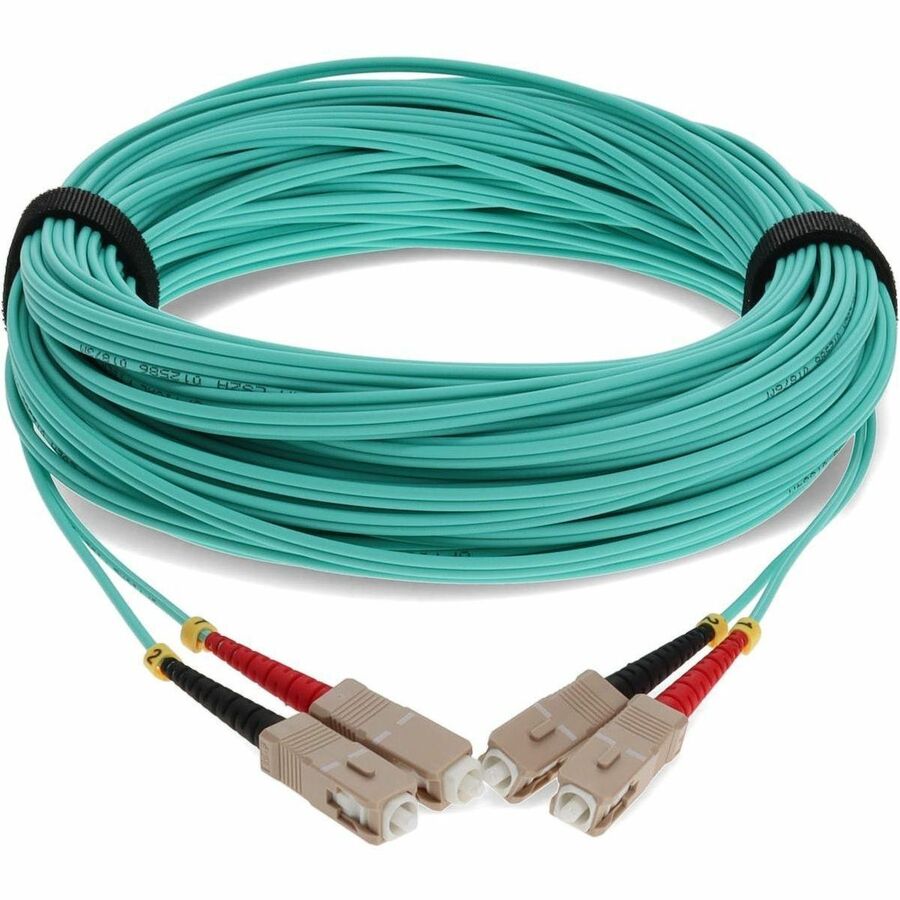 AddOn 11m SC (Male) to SC (Male) Straight Aqua OM4 Duplex Fiber OFNR (Riser-Rated) Patch Cable