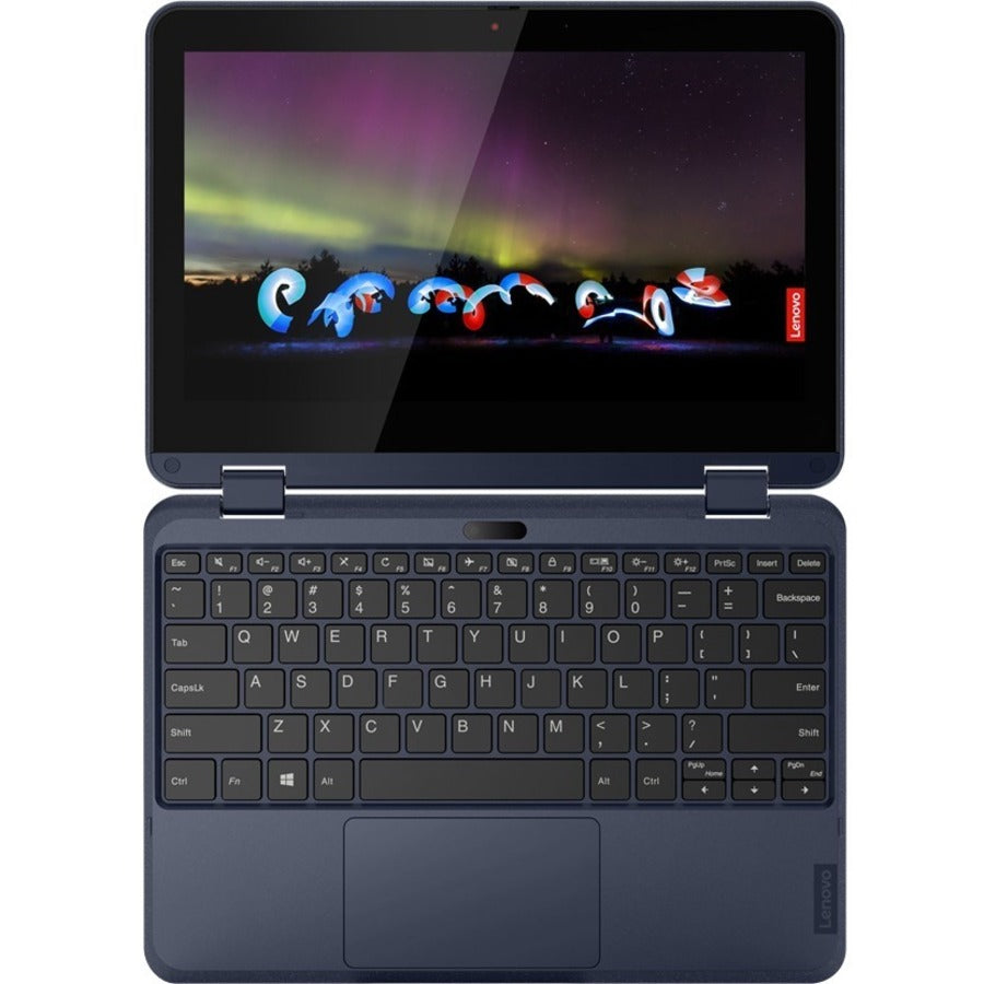 Lenovo 500w Gen 3 82J3001AUS 11.6" Touchscreen Convertible 2 in 1 Notebook - HD - 1366 x 768 - Intel Celeron N5100 Quad-core (4 Core) 1.10 GHz - 4 GB Total RAM - 4 GB On-board Memory - 128 GB SSD - Abyss Blue