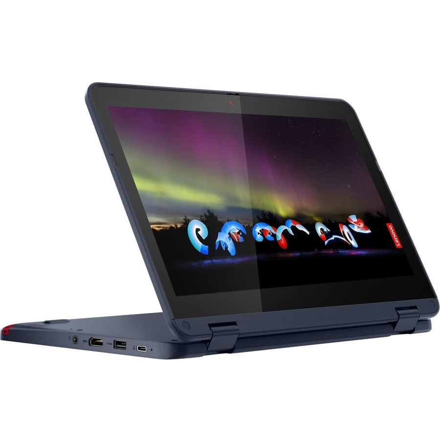 Lenovo 500w Gen 3 82J3001AUS 11.6" Touchscreen Convertible 2 in 1 Notebook - HD - 1366 x 768 - Intel Celeron N5100 Quad-core (4 Core) 1.10 GHz - 4 GB Total RAM - 4 GB On-board Memory - 128 GB SSD - Abyss Blue