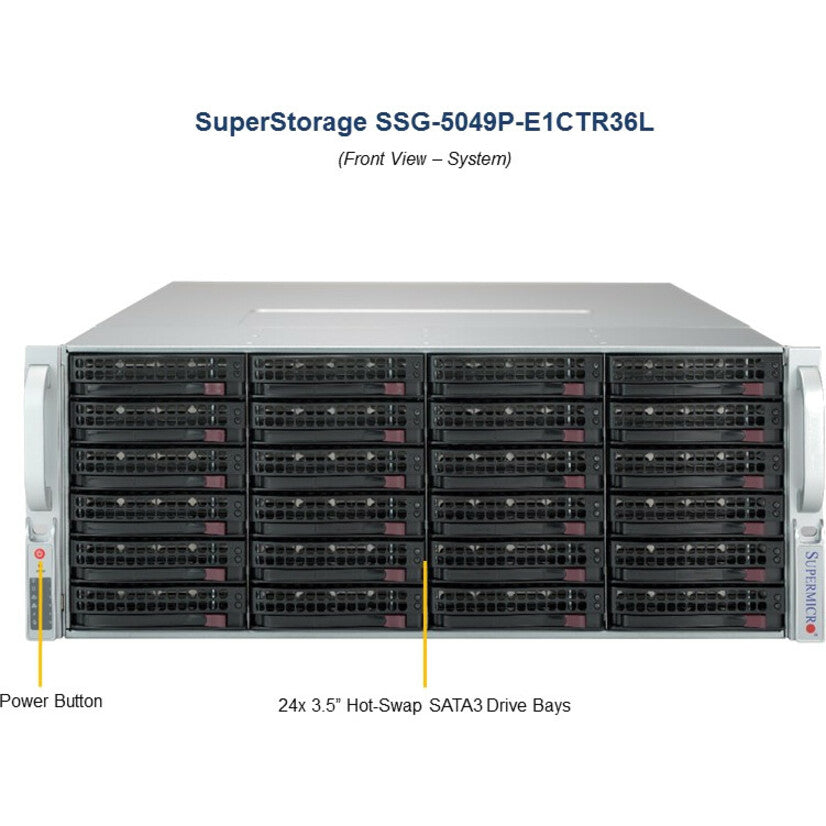 Supermicro SuperStorage 5049P-E1CTR36L Barebone System - 4U Rack-mountable - Socket P LGA-3647 - 1 x Processor Support