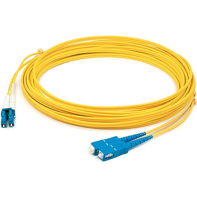 AddOn 12m LC (Male) to SC (Male) Straight Yellow OS2 Duplex LSZH Fiber Patch Cable