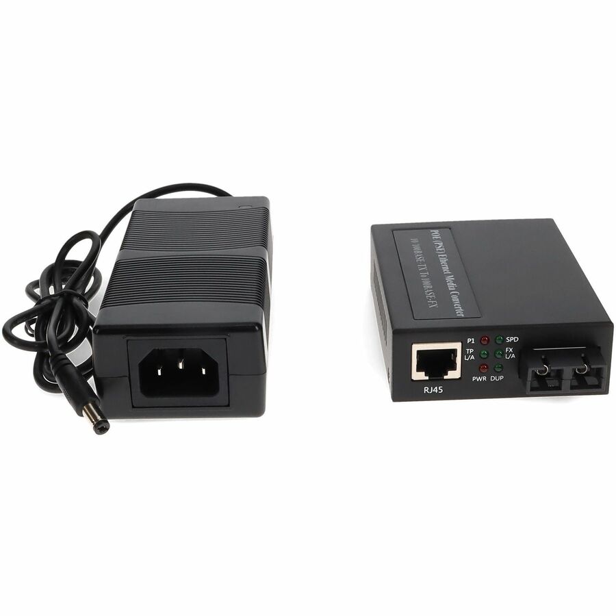 AddOn 10/100Base-TX(RJ-45) to 100Base-LX(SC) SMF 1310nm 20km POE Media Converter