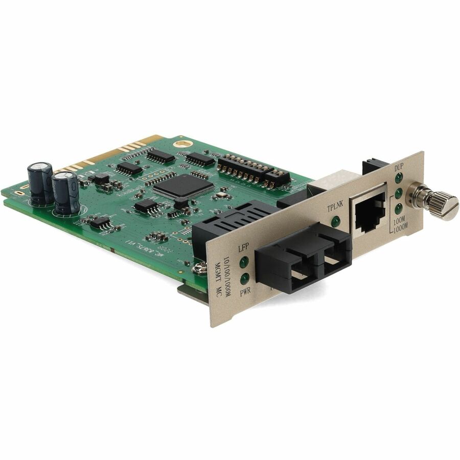 AddOn 10/100/1000Base-TX(RJ-45) to 1000Base-SX(SC) MMF 850nm 550m Media Converter Card for our rack or Standalone Systems