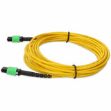 AddOn 1m MPO (Female) to MPO (Female) 12-Strand Yellow OS2 Straight Fiber OFNR (Riser-Rated) Patch Cable