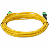 AddOn 1m MPO (Female) to MPO (Female) 12-Strand Yellow OS2 Straight Fiber OFNR (Riser-Rated) Patch Cable