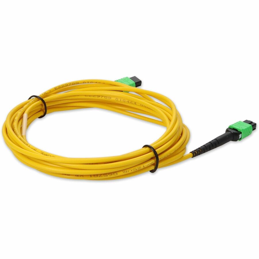 AddOn 1m MPO (Female) to MPO (Female) 12-Strand Yellow OS2 Straight Fiber OFNR (Riser-Rated) Patch Cable