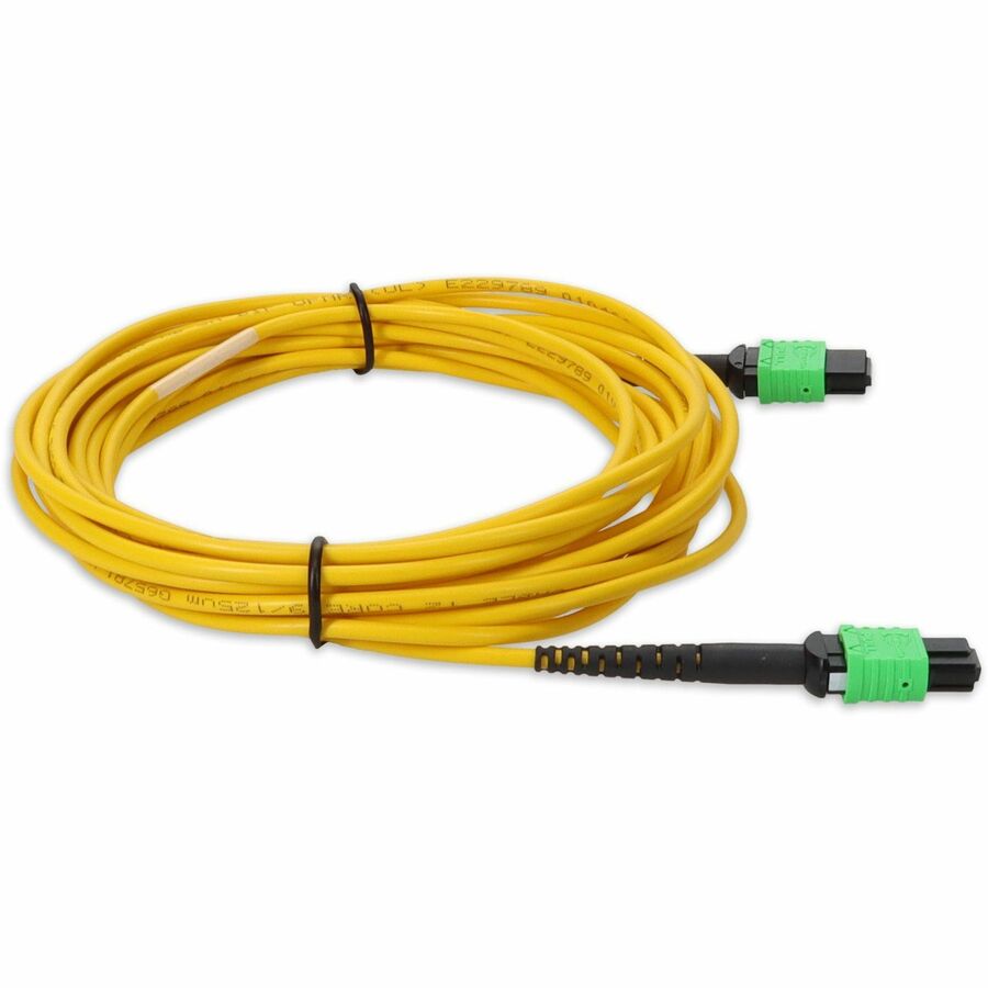 AddOn 1m MPO (Female) to MPO (Female) 12-Strand Yellow OS2 Straight Fiber OFNR (Riser-Rated) Patch Cable