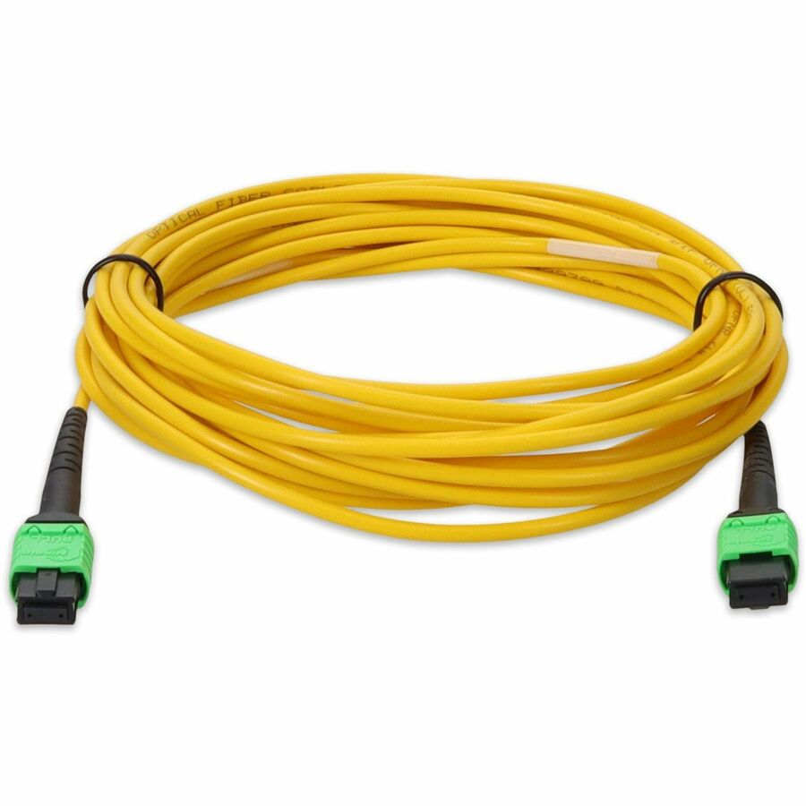 AddOn 1m MPO (Female) to MPO (Female) 12-Strand Yellow OS2 Straight Fiber OFNR (Riser-Rated) Patch Cable