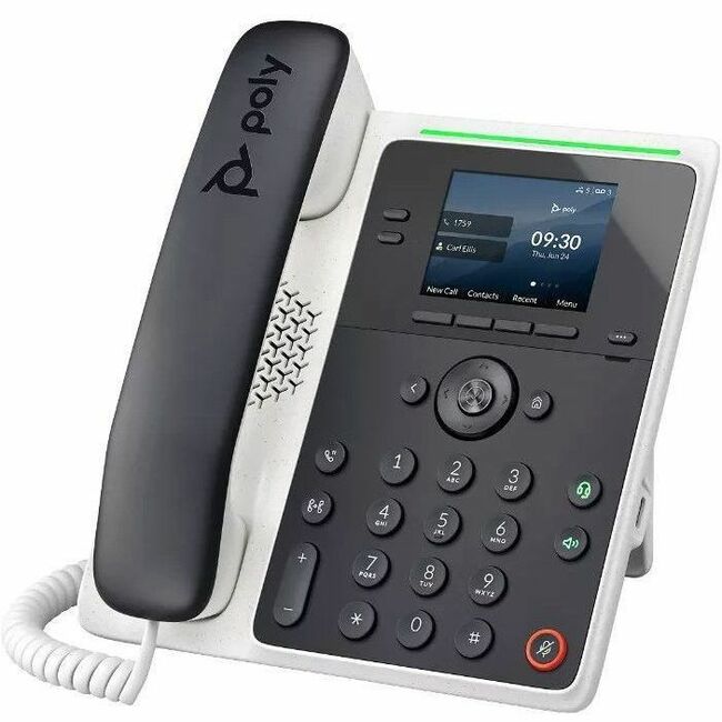 Poly Edge E100 IP Phone - Corded - Corded - NFC - Desktop, Wall Mountable - TAA Compliant