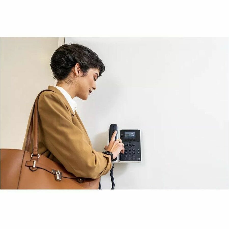 Poly Edge E100 IP Phone - Corded - Corded - NFC - Desktop, Wall Mountable - TAA Compliant