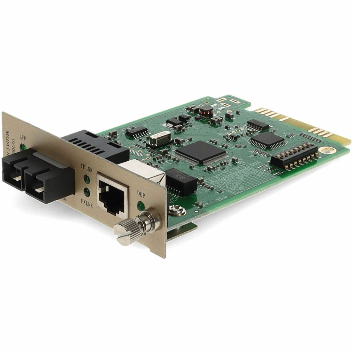 AddOn 10/100Base-TX(RJ-45) to 100Base-FX(SC) MMF 1310nm 2km Media Converter Card for our rack or Standalone Systems