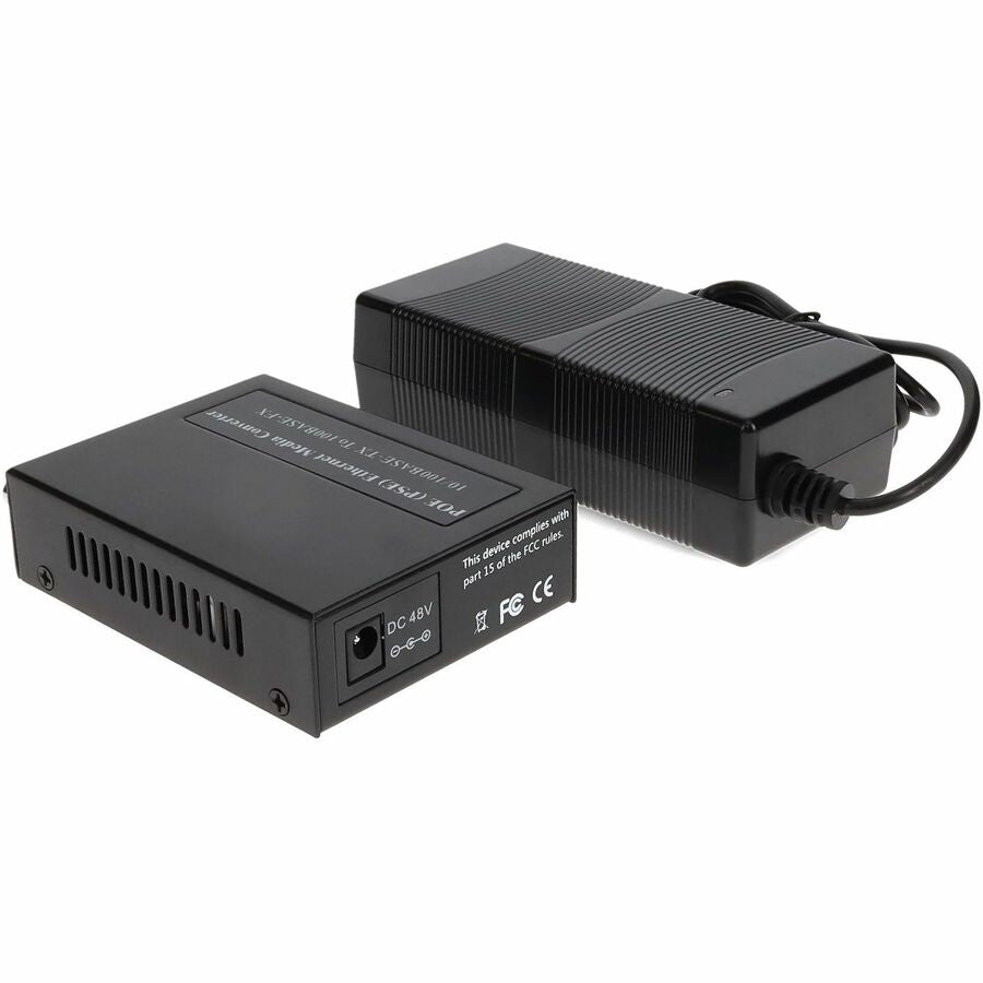 AddOn 10/100Base-TX(RJ-45) to 100Base-LX(ST) SMF 1310nm 20km POE Media Converter