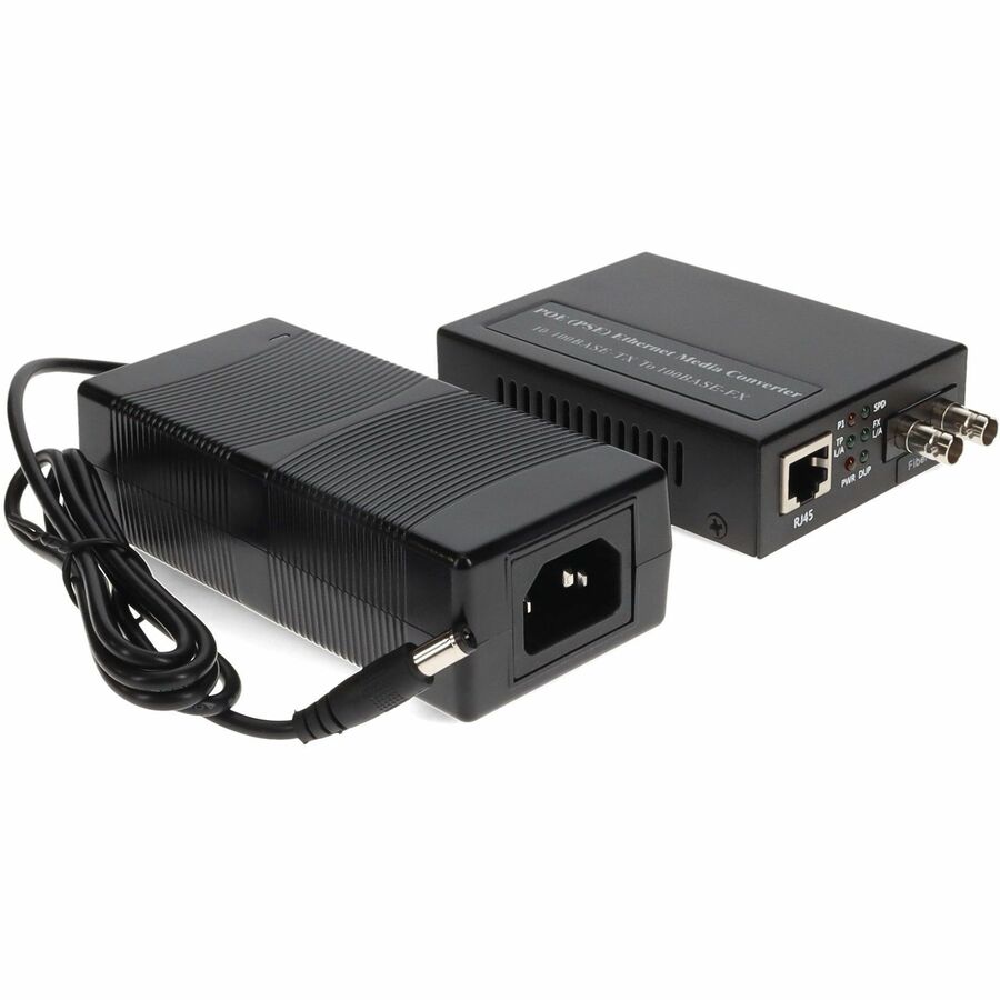 AddOn 10/100Base-TX(RJ-45) to 100Base-LX(ST) SMF 1310nm 20km POE Media Converter