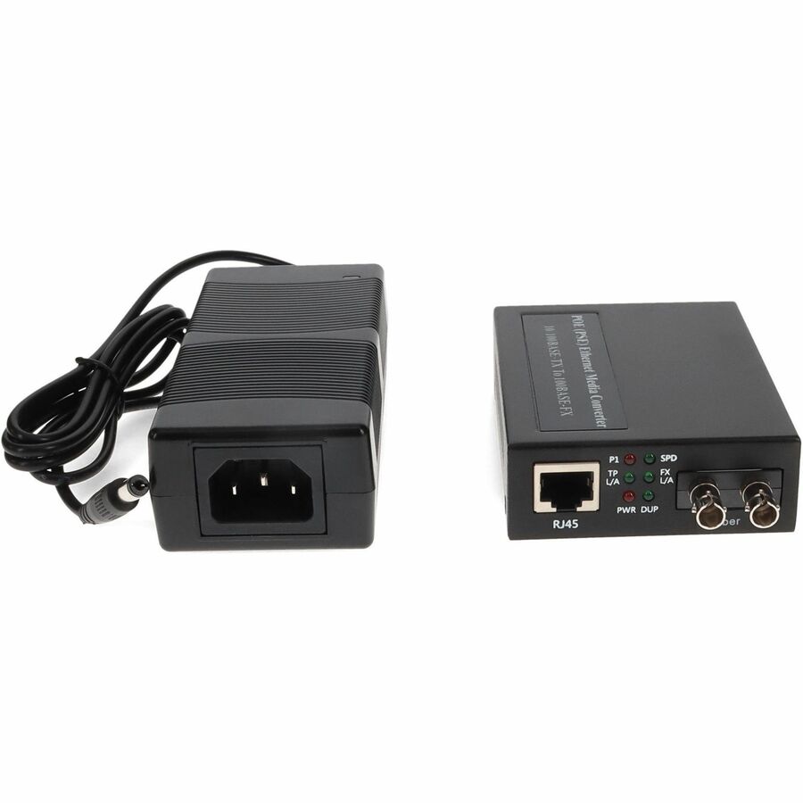 AddOn 10/100Base-TX(RJ-45) to 100Base-LX(ST) SMF 1310nm 20km POE Media Converter