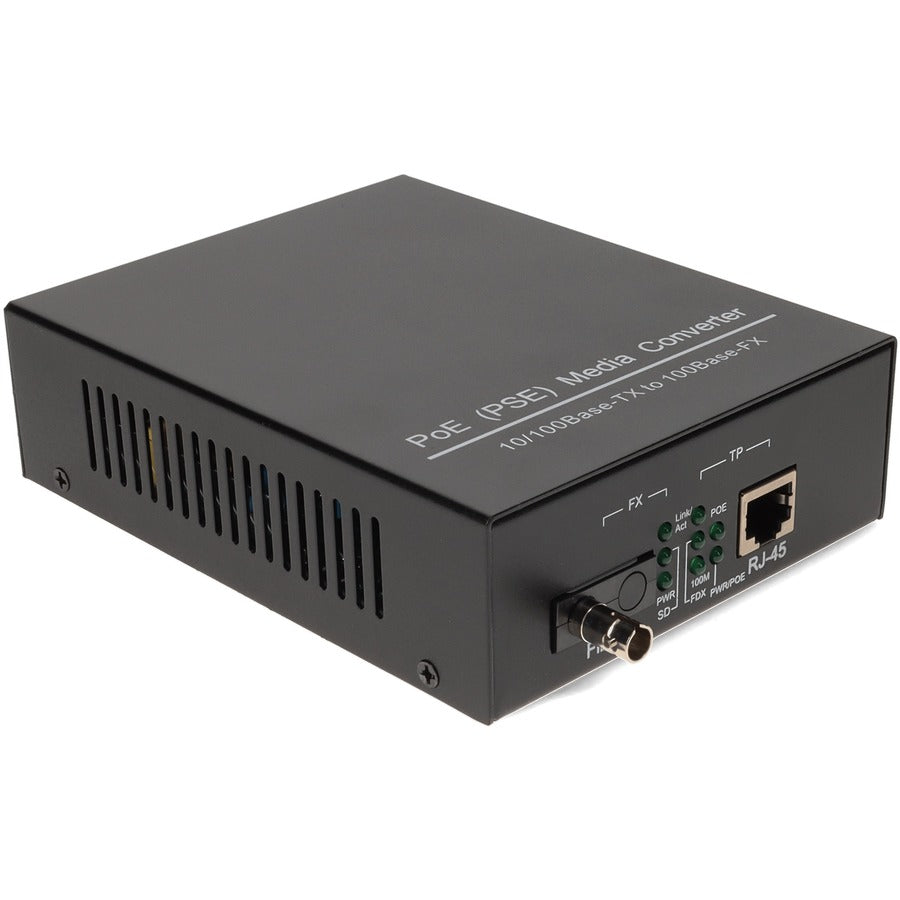 AddOn 10/100Base-TX(RJ-45) to 100Base-BXD(ST) BiDi SMF 1550nm/1310nm 20km POE Media Converter