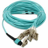 AddOn 20m MPO (Female) to 6xLC (Male) 12-Strand Aqua OM3 Duplex Fiber Fanout Cable