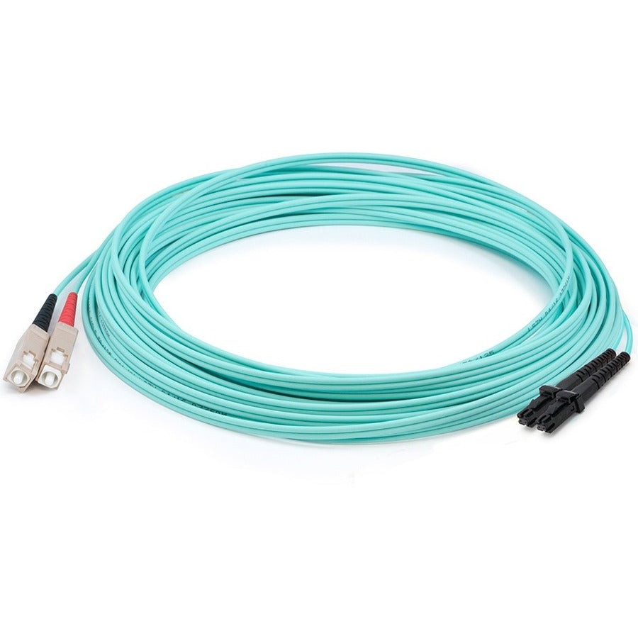 AddOn 2m MT-RJ (Male) to SC (Male) Aqua OM3 Duplex Fiber OFNR (Riser-Rated) Patch Cable