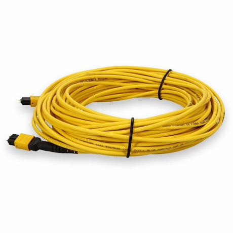 AddOn 15m MPO (Male) to MPO (Male) 12-Strand Yellow OS2 Straight Fiber OFNR (Riser-Rated) Patch Cable