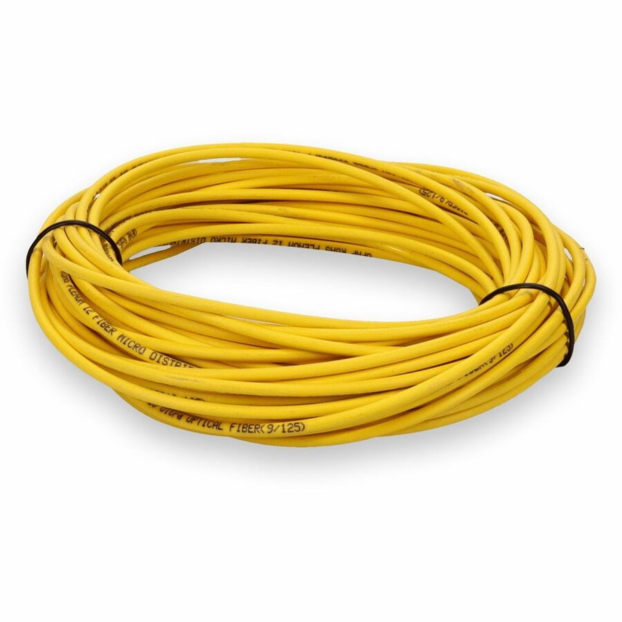 AddOn 15m MPO (Male) to MPO (Male) 12-Strand Yellow OS2 Straight Fiber OFNR (Riser-Rated) Patch Cable