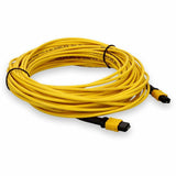 AddOn 15m MPO (Male) to MPO (Male) 12-Strand Yellow OS2 Straight Fiber OFNR (Riser-Rated) Patch Cable