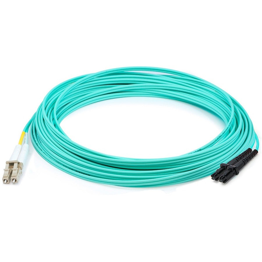 AddOn 20m LC (Male) to MT-RJ (Male) Aqua OM3 Duplex Fiber OFNR (Riser-Rated) Patch Cable