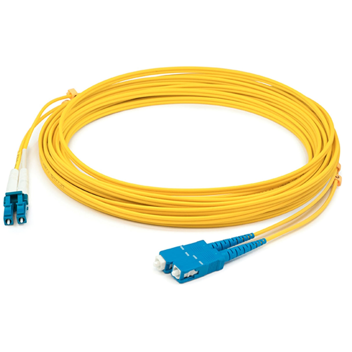 AddOn 28m LC (Male) to SC (Male) Straight Yellow OS2 Duplex LSZH Fiber Patch Cable