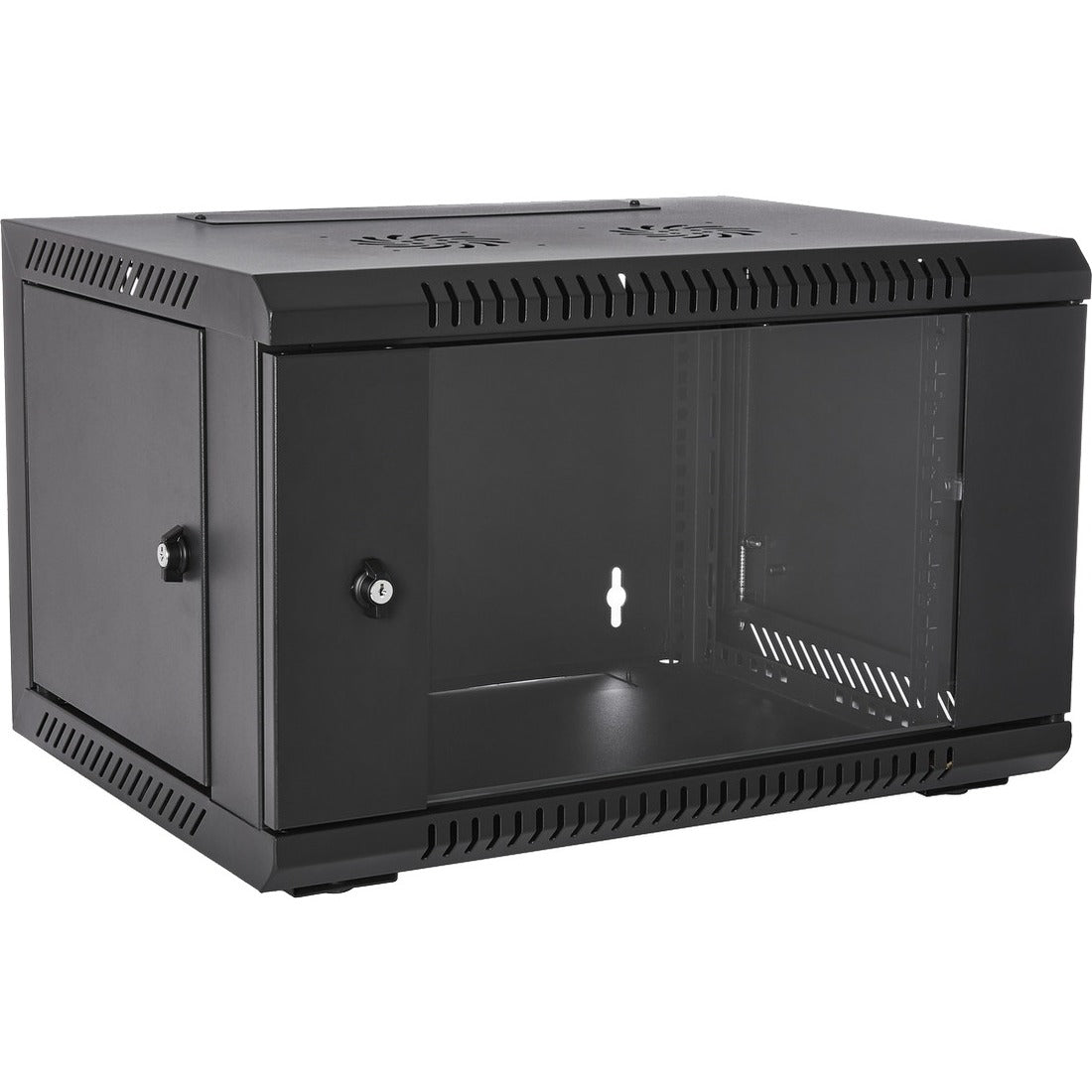 V7 6U Rack Wall Mount Glass Door Enclosure