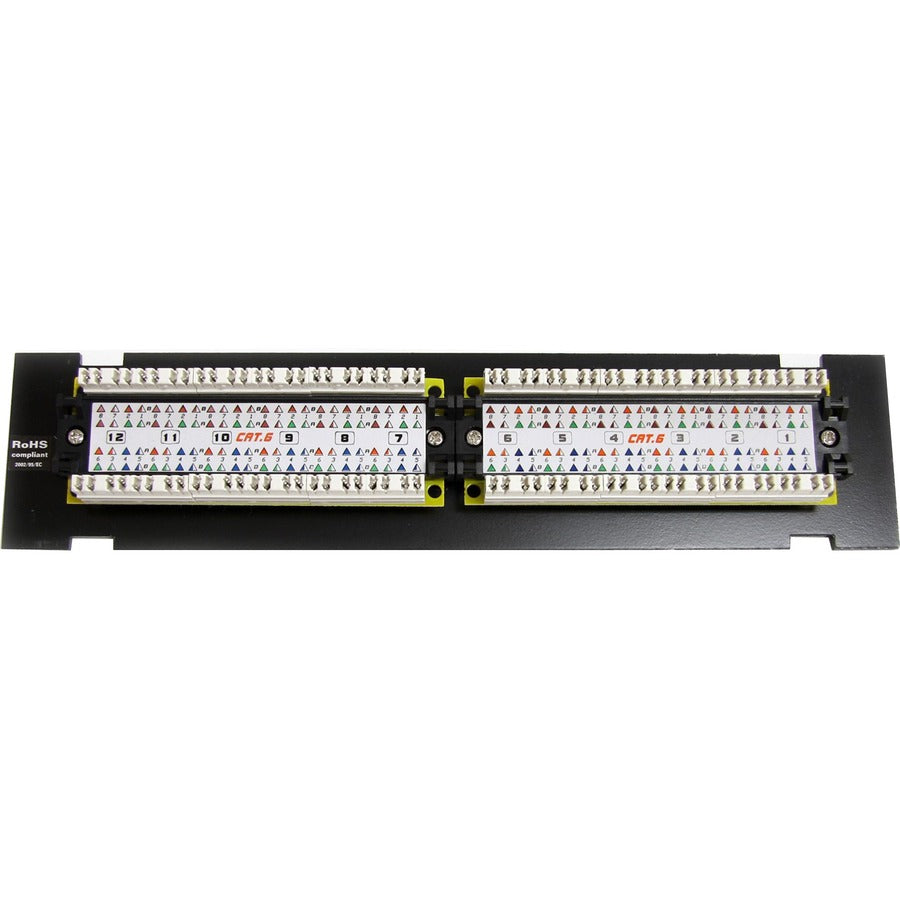 StarTech.com 12 Port 1U Wall Mount Cat 6 110 Patch Panel