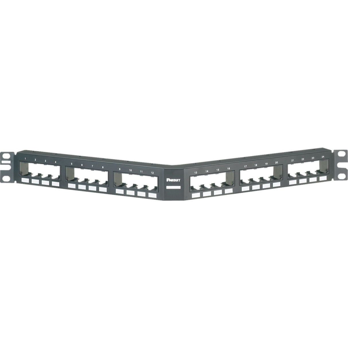 Panduit Angled 24-Port Flush Mount Patch Panel Supplied with Rear Mounted Faceplates