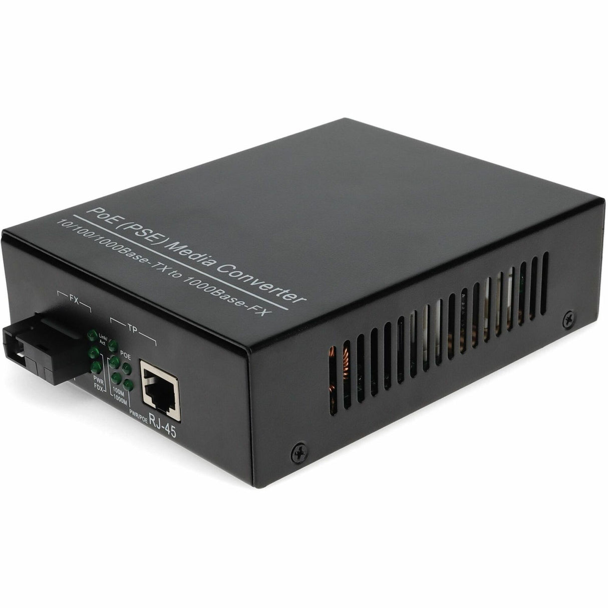 AddOn 10/100/1000Base-TX(RJ-45) to 1000Base-BXU(SC) BiDi SMF 1310nm/1550nm 20km POE Media Converter