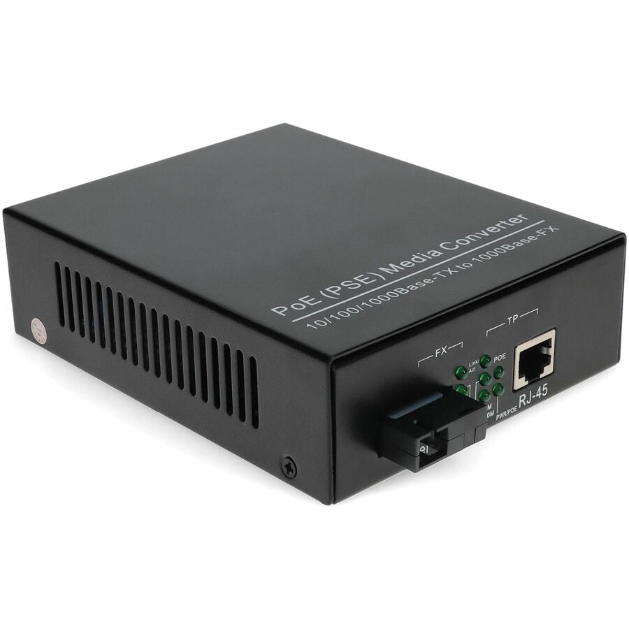 AddOn 10/100/1000Base-TX(RJ-45) to 1000Base-BXU(SC) BiDi SMF 1310nm/1550nm 20km POE Media Converter