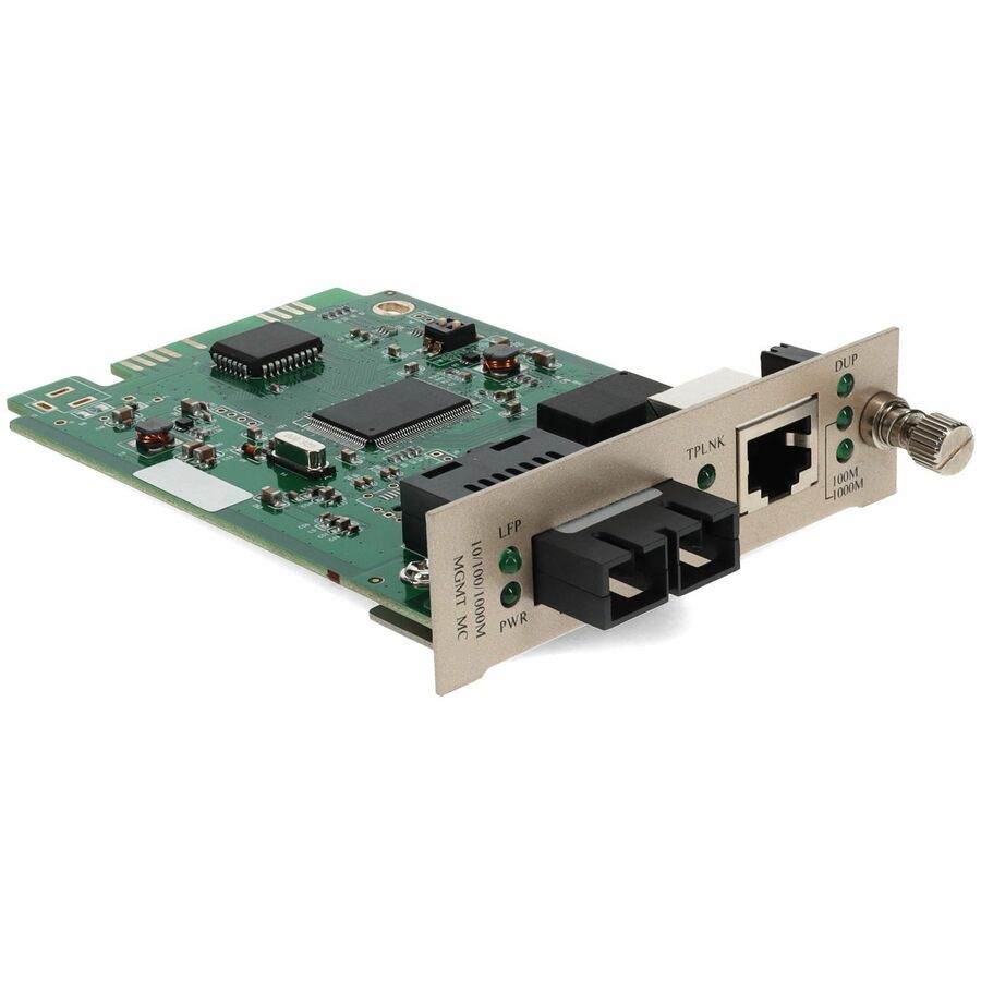 AddOn 10/100/1000Base-TX(RJ-45) to 1000Base-LX(SC) SMF 1310nm 20km Media Converter Card for our rack or Standalone Systems