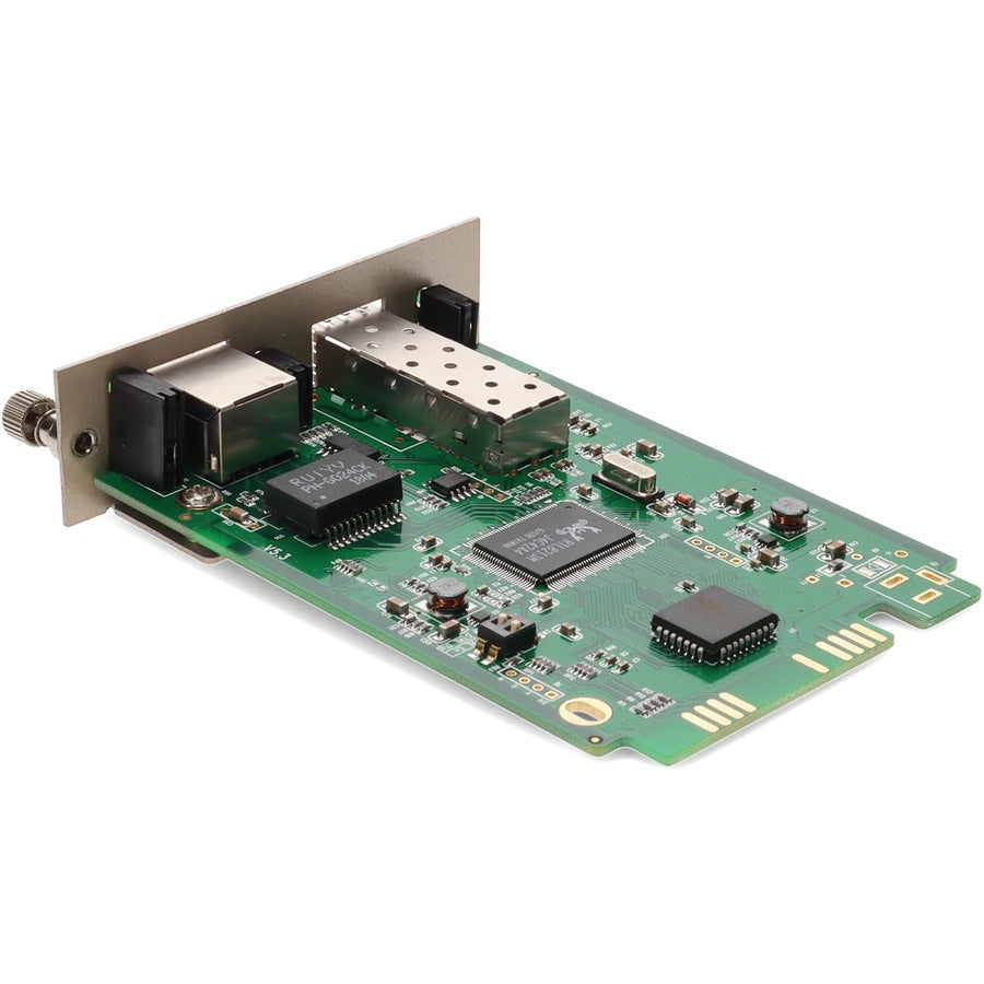 AddOn 10/100/1000Base-TX(RJ-45) with Open SFP Slot Media Converter Card for our rack or Standalone Systems