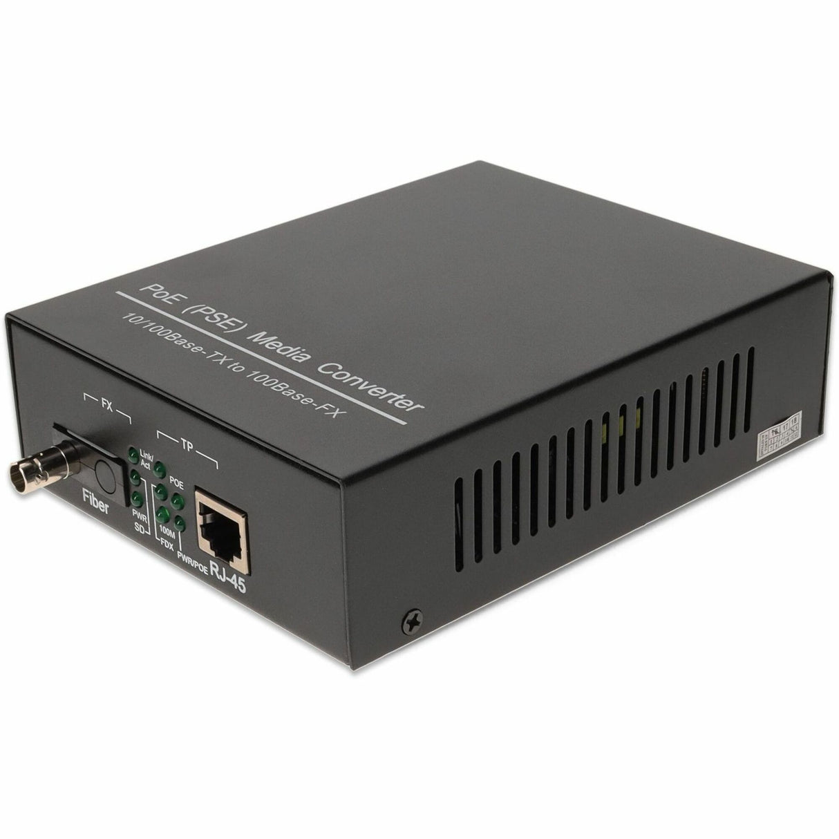 AddOn 10/100Base-TX(RJ-45) to 100Base-BXU(ST) BiDi SMF 1310nm/1550nm 20km POE Media Converter