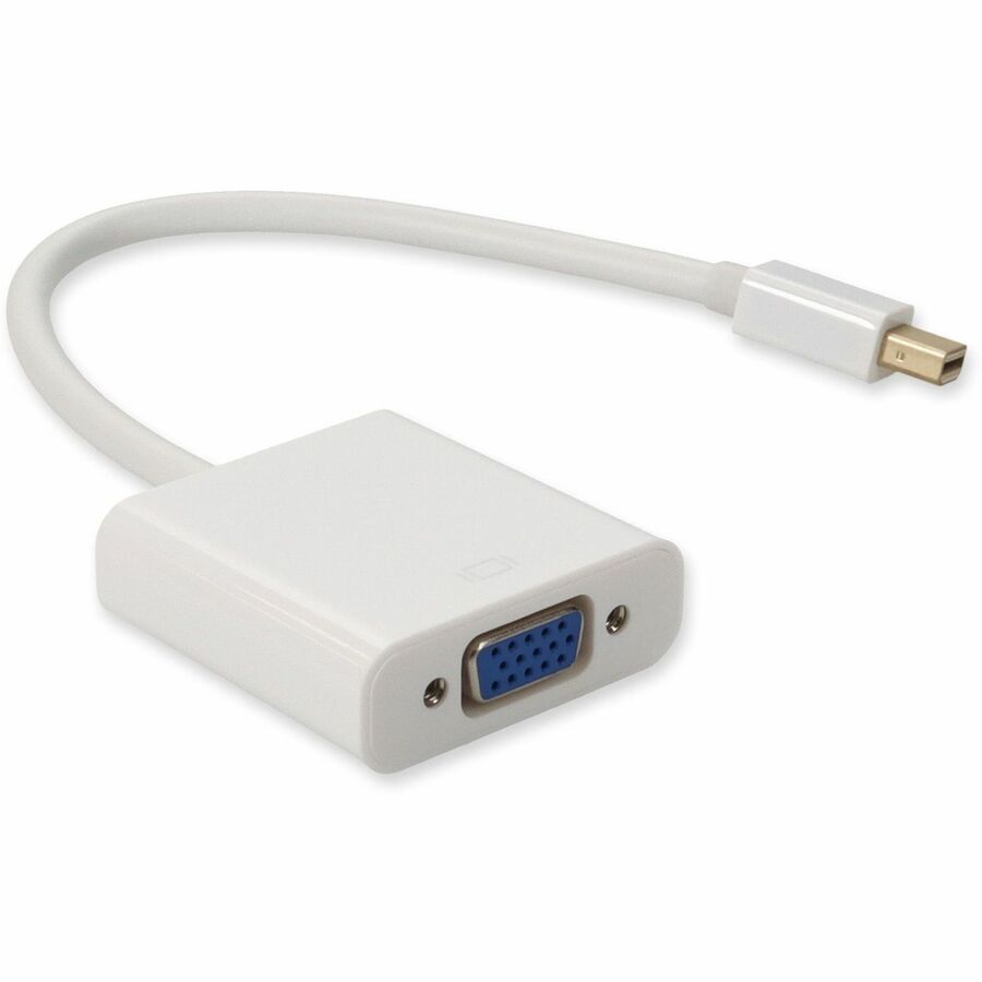 5PK Mini-DisplayPort 1.1 Male to VGA Female White Adapters Which Supports Intel Thunderbolt For Resolution Up to 1920x1200 (WUXGA)