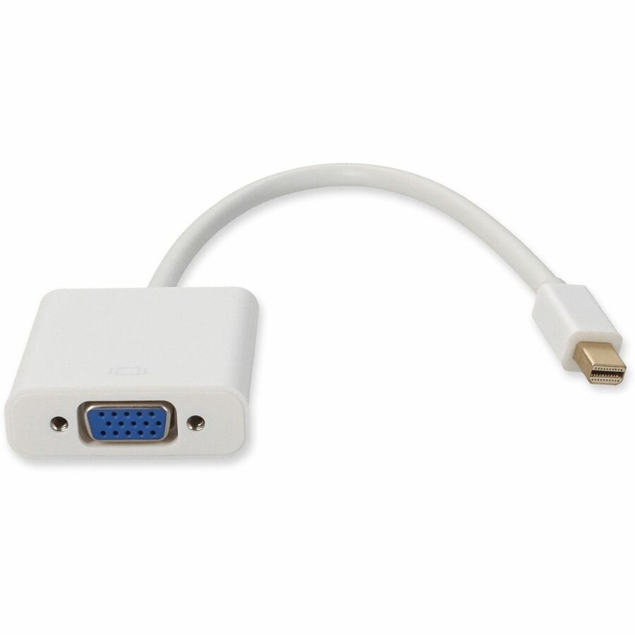 5PK Mini-DisplayPort 1.1 Male to VGA Female White Adapters Which Supports Intel Thunderbolt For Resolution Up to 1920x1200 (WUXGA)