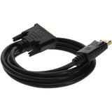 5PK 6ft DisplayPort 1.2 Male to DVI-D Dual Link (24+1 pin) Male Black Cables Which Requires DP++ For Resolution Up to 2560x1600 (WQXGA)