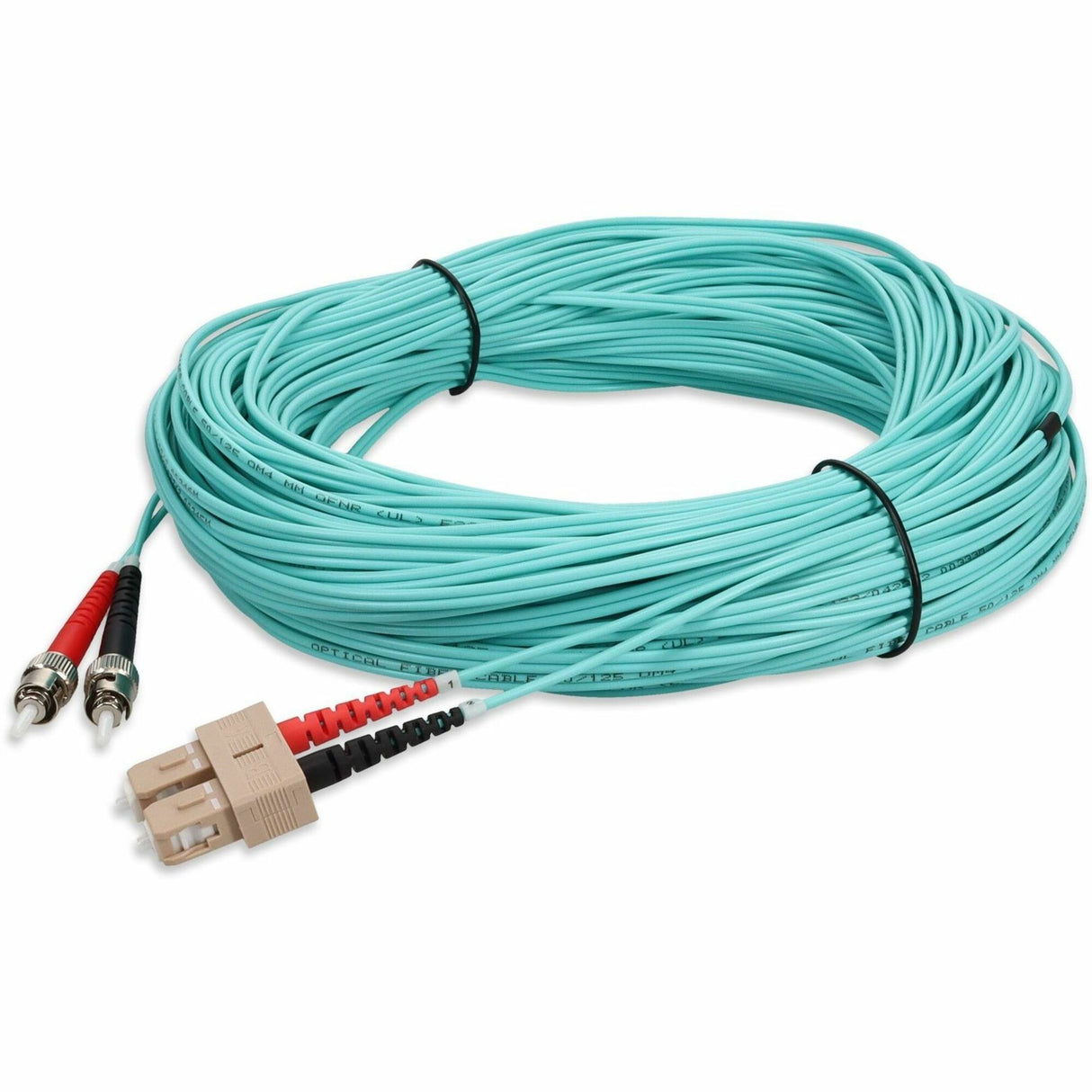 AddOn 25m SC (Male) to ST (Male) Aqua OM4 Duplex Fiber OFNR (Riser-Rated) Patch Cable