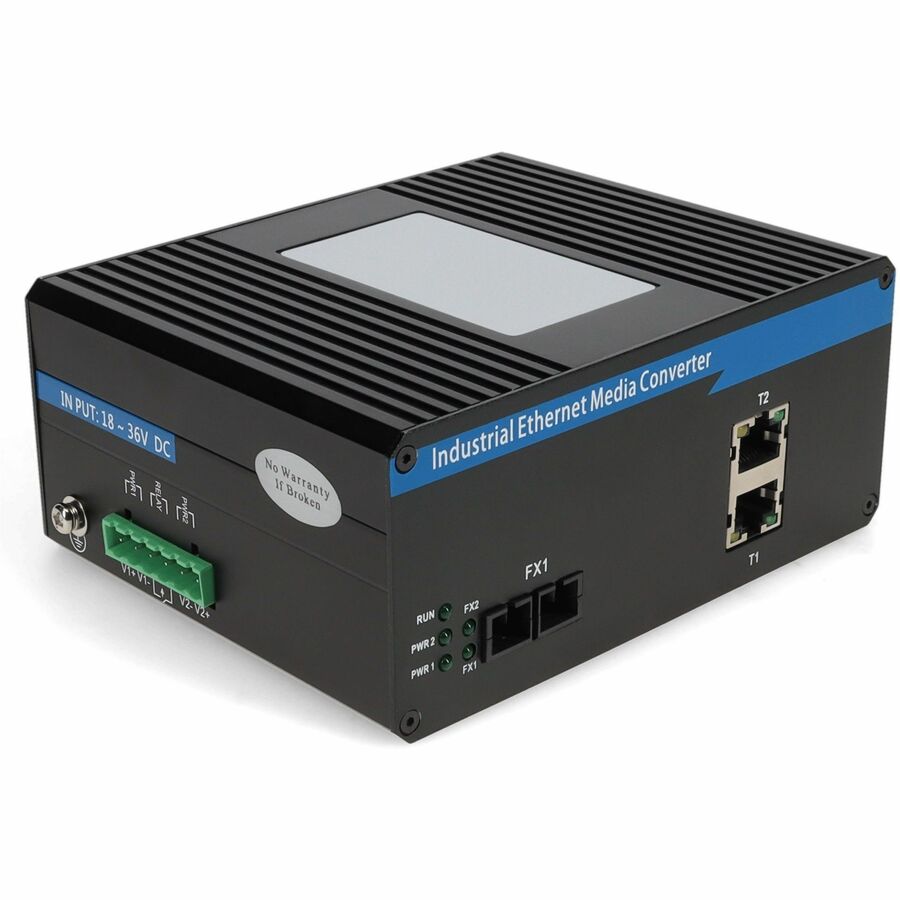 AddOn 2 10/100Base-TX(RJ-45) to 1 100Base-LX(SC) SMF 1310nm 20km Industrial Media Converter Switch