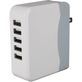 QVS 5-Port 6.8amp USB Universal AC Charger with Folding Power Plug