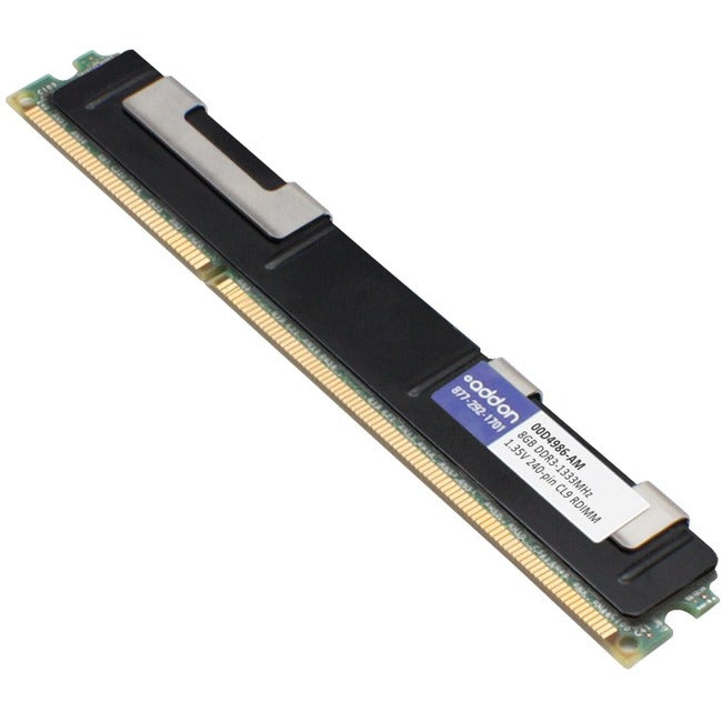 AddOn AM1333D3DRVLPR/8G x1 IBM 00D4985 Compatible Factory Original 8GB DDR3-1333MHz Registered ECC Dual Rank x8 1.35V 240-pin CL9 Very Low Profile RDIMM