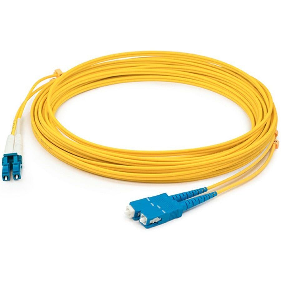 AddOn 0.15m LC (Male) to SC (Male) Yellow OS2 Duplex Fiber OFNR (Riser-Rated) Patch Cable