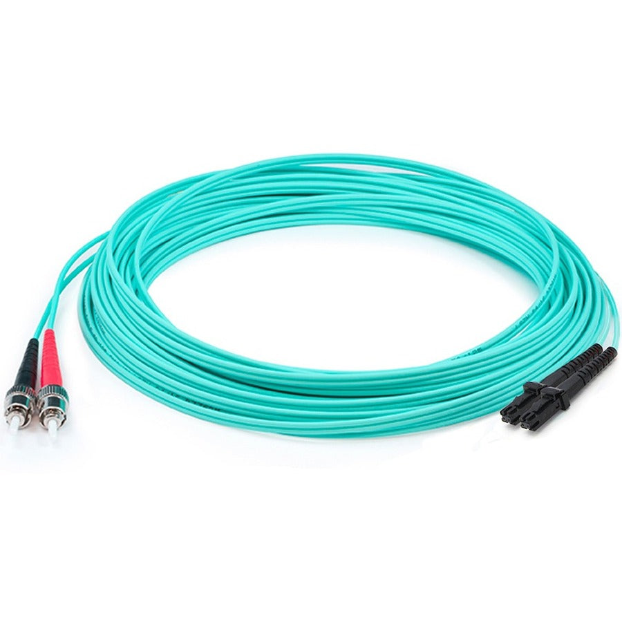 AddOn 2m MT-RJ (Male) to ST (Male) Aqua OM3 Duplex Fiber OFNR (Riser-Rated) Patch Cable